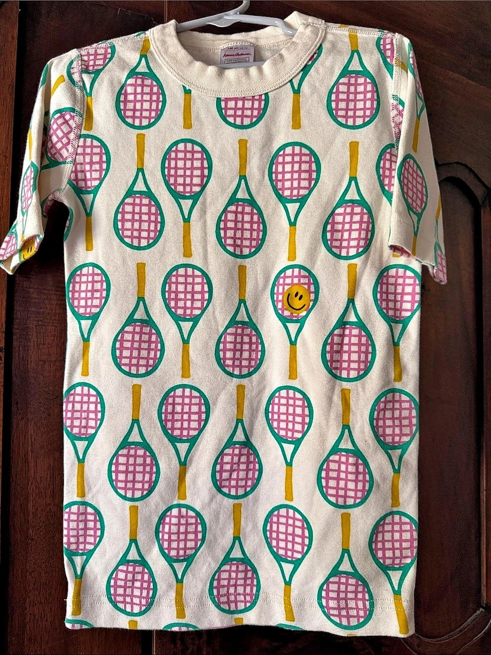 Hanna Andersson Girls Organic Cotton Tennis Print Tee Size 10 Like New
